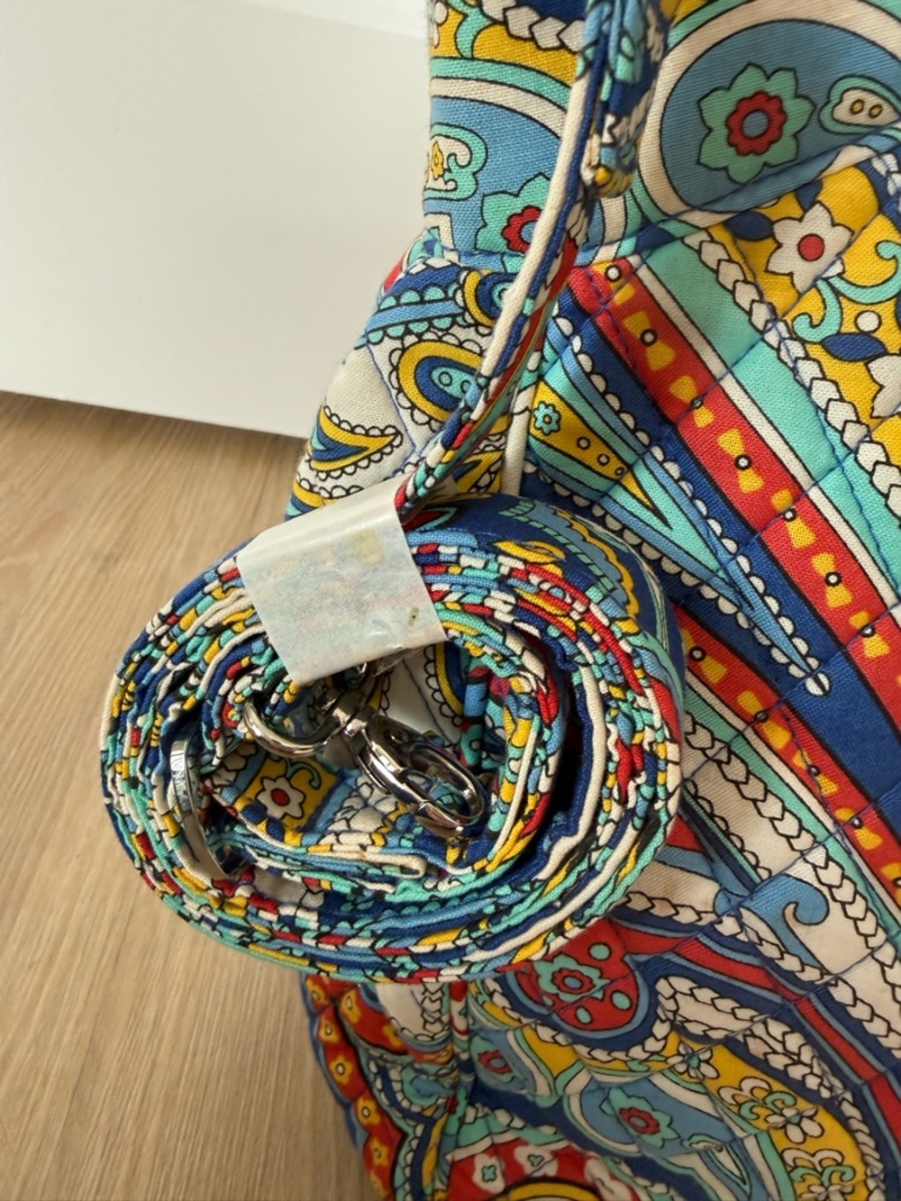 Vera Bradley Paisley Quilted Tote in Red, Blue, Yellow & Green - Picture 3 of 6